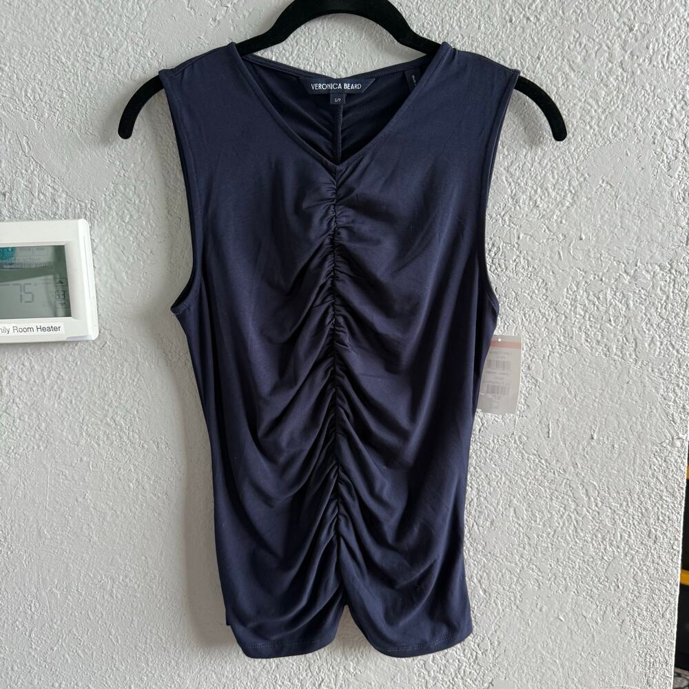 Veronica Bears Ruched Navy Tank - Picture 2 of 6
